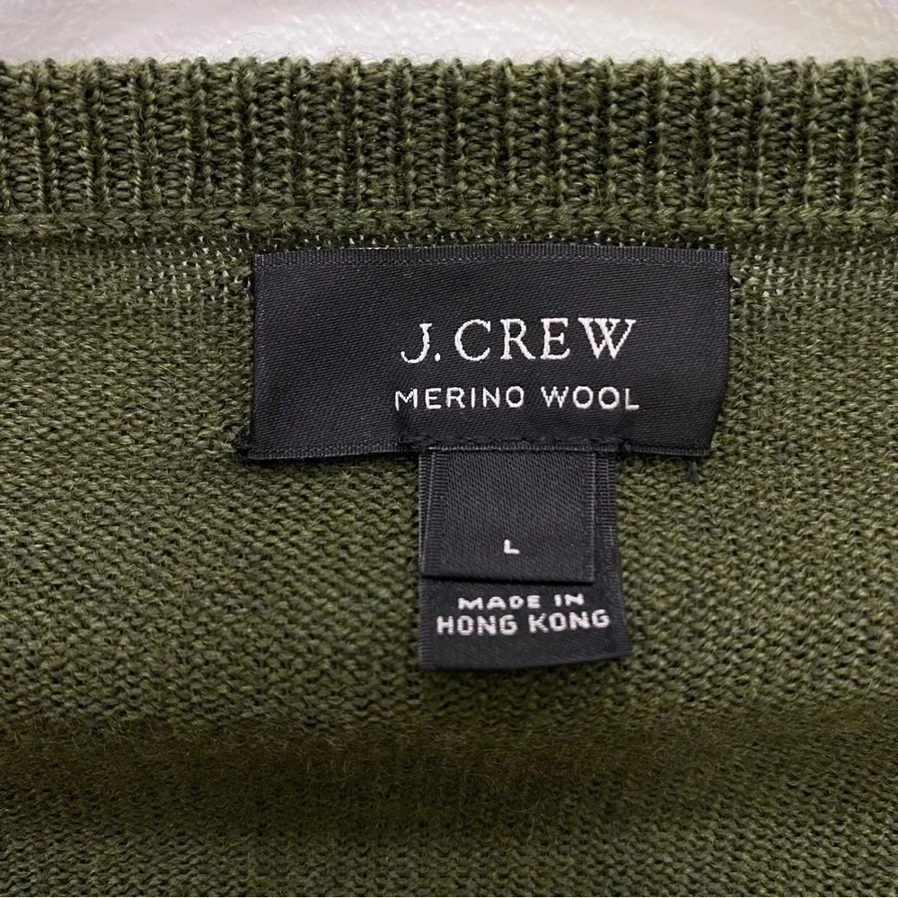 Men’s J. Crew Slim merino wool sweater Green Sz Lg